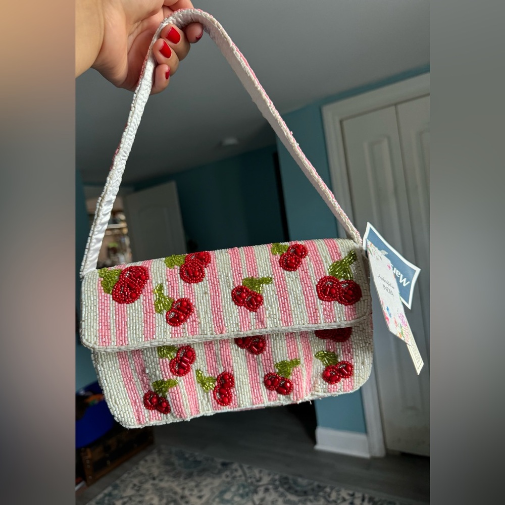 Viral TikTok Beaded Cherry Bag NWT